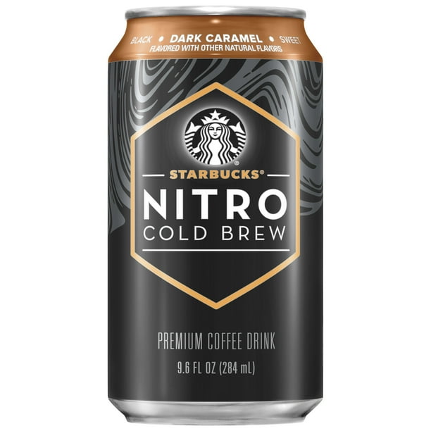 Starbucks Nitro Cold Brew Premium Coffee Drink, Dark Caramel, 9.6 oz Cans, 8 Count
