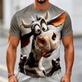 thumbnail image 3 of LILIYA Mens Cow Graphic T Shirt Geometric Printed Crew Neck Short Sleeve Casual Streetwear Fashion Tee Lightweight Daily Outfit Top, 3 of 5
