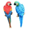 thumbnail image 5 of Vsenkes 2 Pieces Parrot Figurines Tree Ornaments Tree Decor Weatherproof Animal Lifelike Red Blue, 5 of 9
