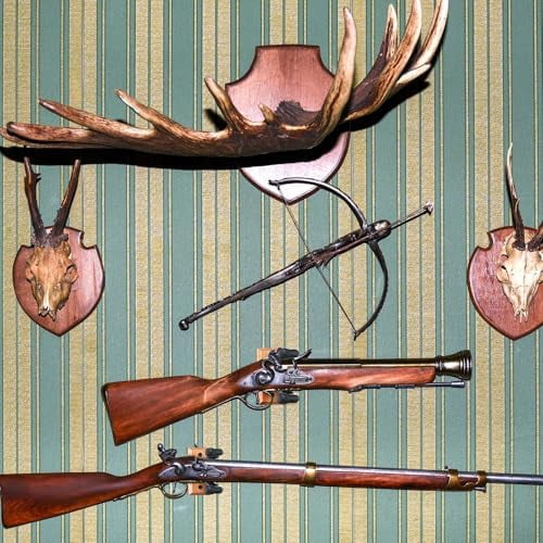 WLIKKS Crossbow Hanger for Wall Vertical Gun Rack Wall Mount Hardwood Gun Holder Compound Bow Hanger Holder Displays Rack Shotgun Hooks Rifle Storage Securely Holds Airsoft Firearm