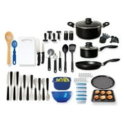 Gibson Home Total Kitchen 59 Piece Cookware Combo Set - 1 quart Length Width Saucepan, 4 quart Length Width Dutch Oven, 8.60 Diameter Frying Pan, Cookie Sheet, 12 Diameter Pizza Pan, Spoon, Slotted