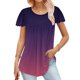 thumbnail image 3 of Blusas de Algodón para las Mujeres Impresas 3/4 Mangas Cuello Redondo Casual, Camisetas Casuales de Mujer para el Hogar Y Diario, 3 of 5