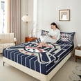 thumbnail image 4 of Castle Fairy Adults Female Men Baseball Gamer Twin Sheet Sets 3pcs,Abstract Geometric Stars Stripes Twin Fitted Sheet Microfiber,Sport Vintage Aesthetic Breathable Flat Sheet, 4 of 7