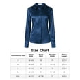thumbnail image 5 of Unique Bargains Women's Lapel V Neck Long Sleeve Silk Office Work Top 2XL Dark Blue, 5 of 6