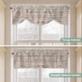 thumbnail image 5 of Vintage Farmhouse Tie Up Valance Curtains for Windows, Kitchen Curtains Window Treatments, Country Retro Beige Wooden Grain Short Window Shades Valances for Bedroom Bathroom Cafe 54"x18", 5 of 8