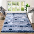 thumbnail image 3 of Modern Area Rug, Geometric Pattern Print Velvet Plush Carpet Distressed Accent Rug, 3 of 9