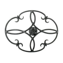Minuteman International Oval Clover Wrought Iron Trivet, 10 Inch Long, Black