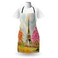thumbnail image 3 of Abstract Oil Painting Apron, Paris European Eiffel Tower Landmark of the World Spring Blossoming, Unisex Kitchen Bib with Adjustable Neck for Cooking Gardening, Adult Size, Multicolor, by Ambesonne, 3 of 4