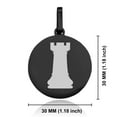 thumbnail image 2 of Stainless Steel Rook Chess Piece Round Medallion Keychain Circle Ring, 2 of 2