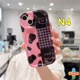 thumbnail image 4 of Carcasa Para IPhone 7 Plus 11 6 6S 8 14 Plus XR 11 12 13 14 PRO MAX 11 12 13 X XS MAX Se 2020 6SPlus 7Plus 6Plus 8Plus 14Plus XSMAX Rosa Manchado Gato 3D Borde Curvado Ondulado Estuche Brillante, 4 of 4