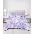 thumbnail image 3 of Purple Flowers Twin XL Size Down Alternative Comforter, Lightweight Comforter Quilt Bedding Set with Pillow Shams Watercolor Summer Botanical Floral All Seasons Bed Comforter Duvet Insert 68"x98", 3 of 7