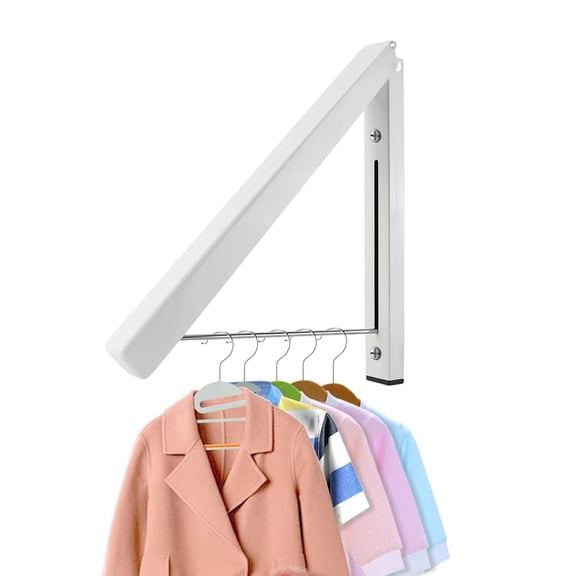 Drying Rack Wall Mounted Foldable Laundry Clothes Hanger Wall Coat Racks Laundry Racks for Laundry Room, Retractable Clothes Aluminum Home Storage Organiser Space Savers(White)