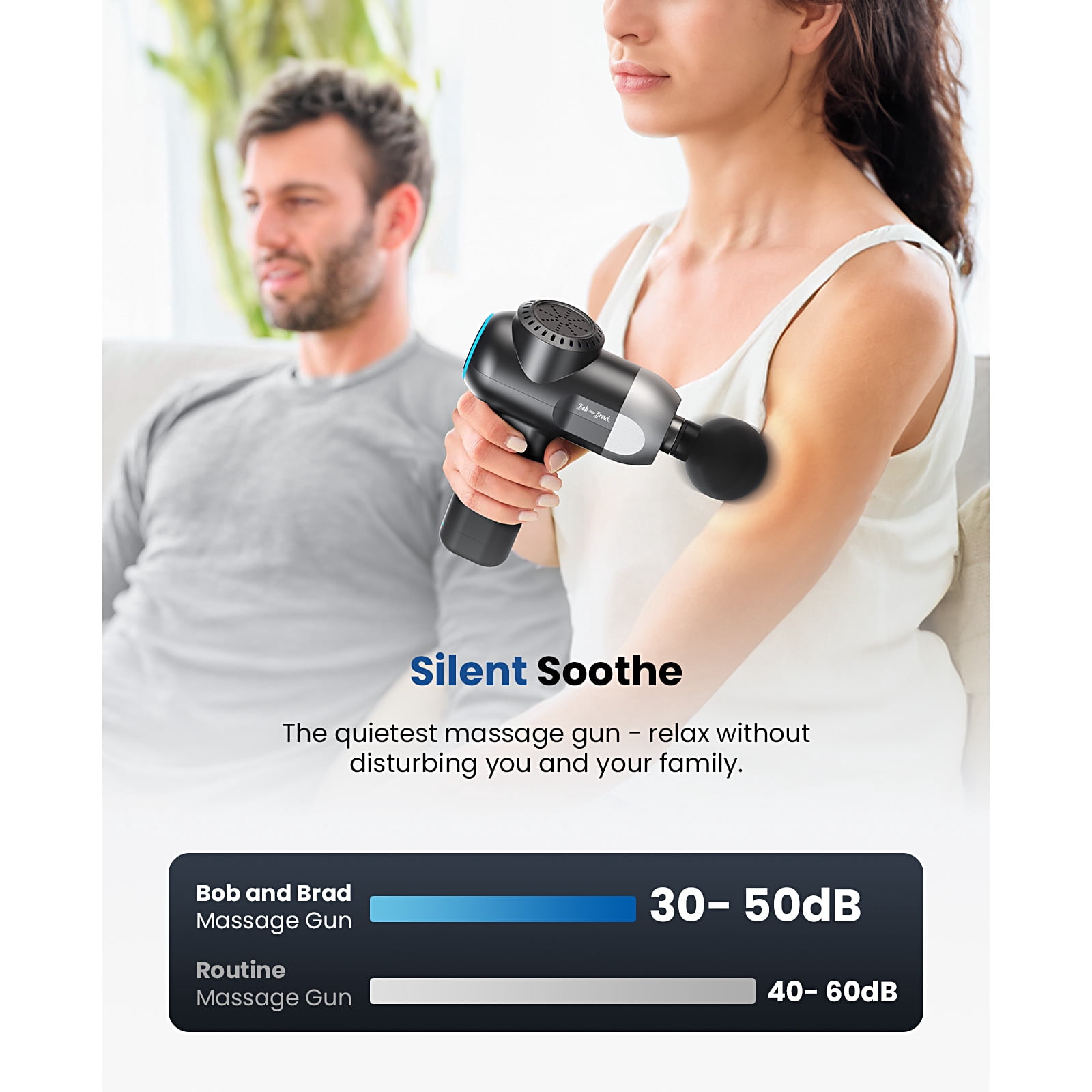 Bob and Brad C2 Massage Gun, Deep Tissue with 5 Speeds and 5 Heads, Handheld Muscle Massager for Home Gym Office Workout Recovery Pain Soreness Relief