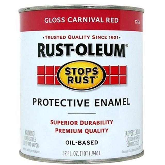 Pintura Rust-Oleum 7763502 para detener la oxidación y brillo, color rojo carnaval, 946 ml