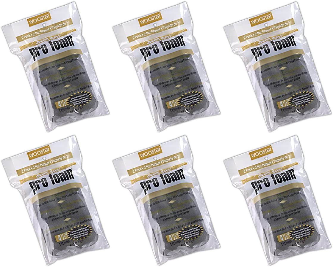 Wooster 4.5" Jumbo-Koter Pro Foam Closed-End 6 Sets Of 2-Pack Roller Cover # RR308-4.5-6PK
