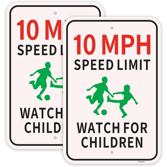 Watch for Children 10 MPH Speed Limit Sign, 12" x 16" Reflective,Rustfree Aluminum,UV Protected and Weatherproof, Outdoor & Indoor Use