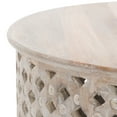 thumbnail image 3 of SAFAVIEH Kyrith Rustic Round Coffee Table, Burnt White, 3 of 8