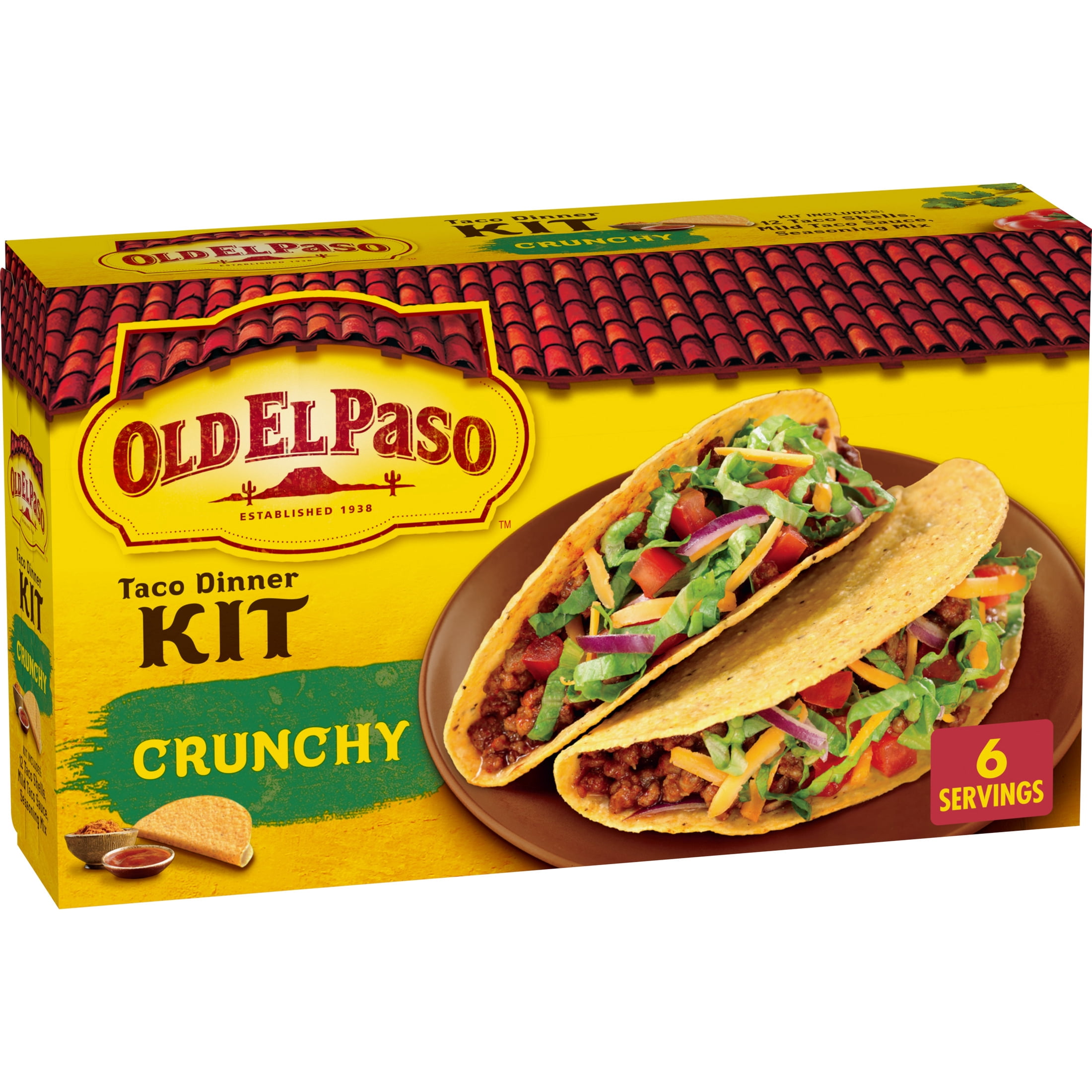 (12 pack) Old El Paso Crunchy Taco Dinner Kit, Easy Meal Prep, 12 Count, 8.8 oz