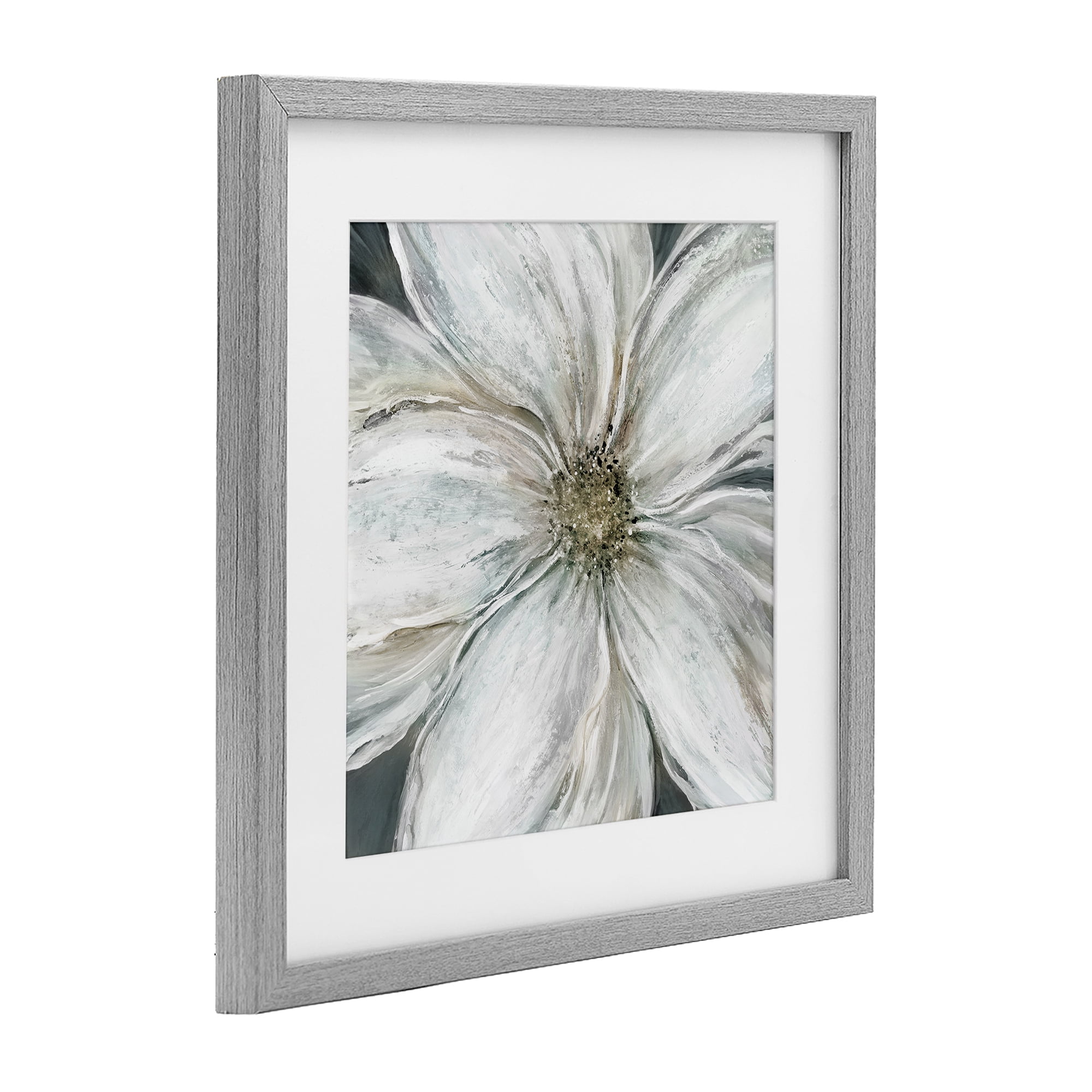 Stupell Industries Closeup Serene White Blossom Gray Framed Print Under Glass, design by Carol Robinson