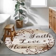 thumbnail image 3 of Round Area Rugs Collection 3 Ft, Texas Star Brown Non-Slip Residential Carpet, Farmhouse Retro Branches Wooden Grain Indoor Crawling Mats Doormat Runner Rugs Play Mat for Bedroom, 3 of 8