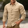 thumbnail image 5 of Dpjklzsn Men's Tactical Utility Shirt, Long Sleeve Ventilated Collared Shirt with Zip Dual Pockets, 5 of 10