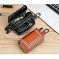 thumbnail image 2 of SUGUANGHUI Genuine Leather Car Key Fob Case Holder for Men and Women, Double Zipper Key Case Bag, with Embroidery Thread, 2 of 7