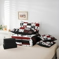 thumbnail image 5 of Manfei Teens Baseball Player Twin Bedding Sets 7-Piece, Square Plaid Bedding Comforter Set, Cartoon Sport Theme Reversible Sheet Sets, Luxury Bedroom Decor, 5 of 7