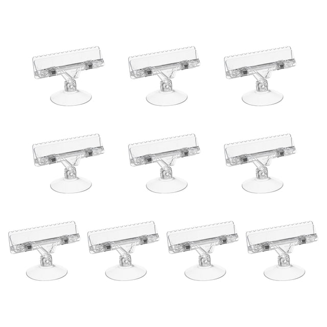 Plástico Señal Clip 50mm Giratorio Ventosa Clip Mercancía Soporte Precio Exhibición Etiquetas para Tienda, Oficina, Exposición Transparente Paquete de 10 Unique Bargains soportes para letreros de negocios y tiendas