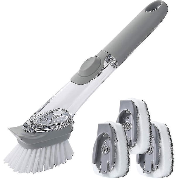 Cepillo para lavar platos 3 en 1 JINMJMXG con dispensador de detergente