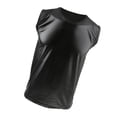 thumbnail image 1 of Camisa Sin Mangas Con Estampado De Cuero De PU De Los Hombres Camisa Sin Mangas Con Cuello Musculoso Camiseta Con Axila Metálica Ropa Interior Macarena Camiseta para hombre, 1 of 8