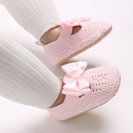 

Hipattires Baby Boys Shoes Solid Non Slip First Walking Pink Comfort Girls Fashion Shoes