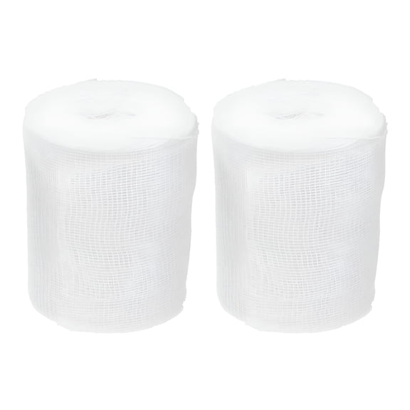 QARUN 2 Rolls Gauze Bandage Wrap Tape First Aid Wound Bandage Care Bandage (White,S)