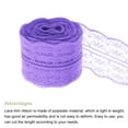 thumbnail image 3 of Unique Bargains 1.8' Wide 11 Yard Lace Ribbon Floral Pattern Purple Lace Trim Ribbon for Gift Wrapping, Wedding Decor, 3 of 6
