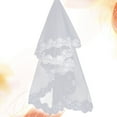 thumbnail image 6 of LEORX Elegant Wedding Veil White Lace Floral Embroidery Soft Tulle for Bridal and Hen Party, 6 of 8