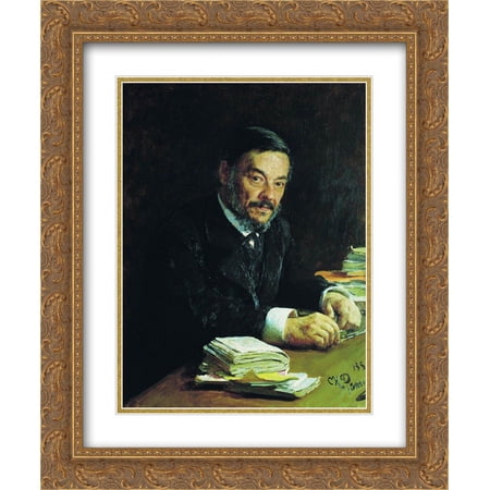 Ilya Repin 2x Matted 20x24 Gold Ornate Framed Art Print 'Portrait of Ivan Mikhaylovich Sechenov, Russian physiologist'
