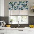 thumbnail image 4 of Blueberry Spring Leaves Curtain Valances for Windows, Kitchen Valance Window Treatments Panel 2 Pack, Grey Botanical Branches Rod Pocket Short Curtains for Bathroom Bedroom 42 x 12 Inch, 4 of 8