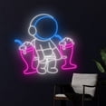 thumbnail image 3 of Handmadetneonsign Astronaut Lifting Milkshake Neon Sign, Astronaut Milkshake LED Light, Astronaut, 3 of 5