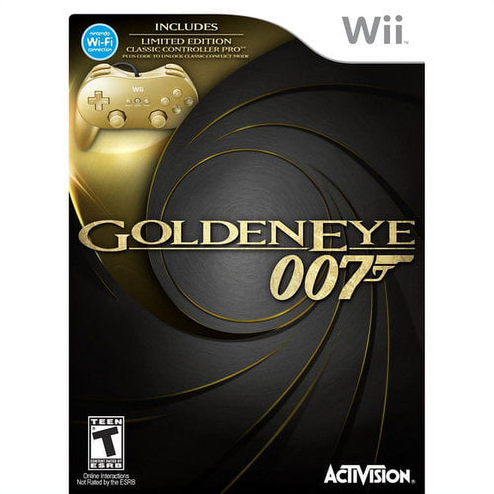 Goldeneye 007 Nintendo Wii Game & Classic Pro Controller Gold Lot