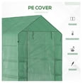 thumbnail image 4 of Walk-In Greenhouse 7x5x6 ft - Portable Plant Grow House with Shelves - Green PE Cover Steel Frame - Vegetable Herb Flower Garden Hothouse, 4 of 9