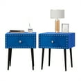 thumbnail image 4 of 2pcs Nightstand With 1 Drawer, Modern Velvet Night Stand With Rivet, 17.7 Inch Bedside Table Cabinet, End Table Dresser For Bedroom Living Room, 4 of 9