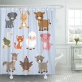 thumbnail image 1 of ABPHQTO Bebé de dibujos animados lindos animales de granja cabra chico gato gráfico oveja vaca perro baño cortinas de ducha 152x180 cm ABPHQTO PKNMT60x72Shower-3564, 1 of 2