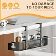 thumbnail image 3 of Under Desk Cable Management Tray, No Drill Metal Cord Organizer to Conceal Wire for Office Home, Black, 3 of 7