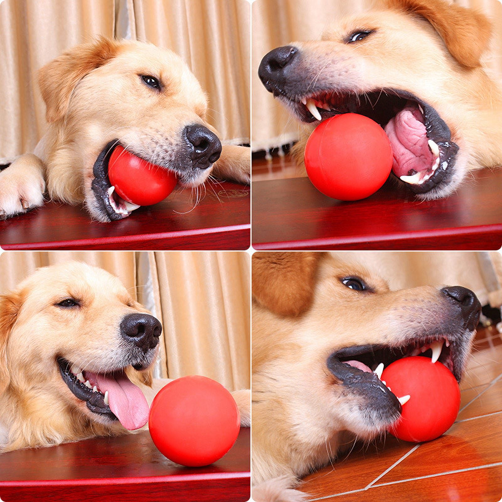 Hard Solid Rubber Balls for Dog Bite Resistant and Indestructible Dog Training Ball Pet Chew Play Fetch Bite Toy TPR Bouncy Ball Red 86mm Walmart
