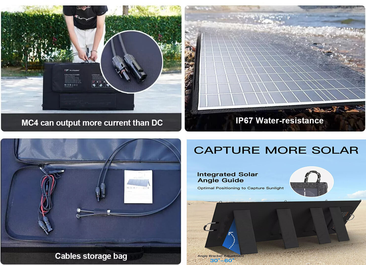 NEW Foldable Solar Panel Kits 400W PUJIMAX Portable Power Station For Generator