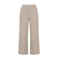 thumbnail image 5 of Women's High Waisted Three Quarter Cotton Linen Pants Solid Color Casual, 5 of 9