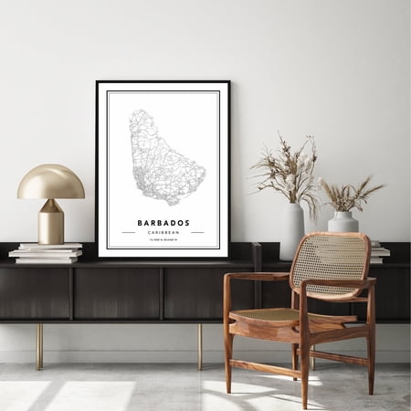 Poster Barbados Map Print, Barbados Map Poster , Barbados Map Wall Art, Map Print, Barbados Map, Map Of Barbados-UNFRAMED