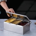 thumbnail image 6 of Stainless Steel Seasoning Restaurant Chef with Lid Storage Box Household Spice, 6 of 19