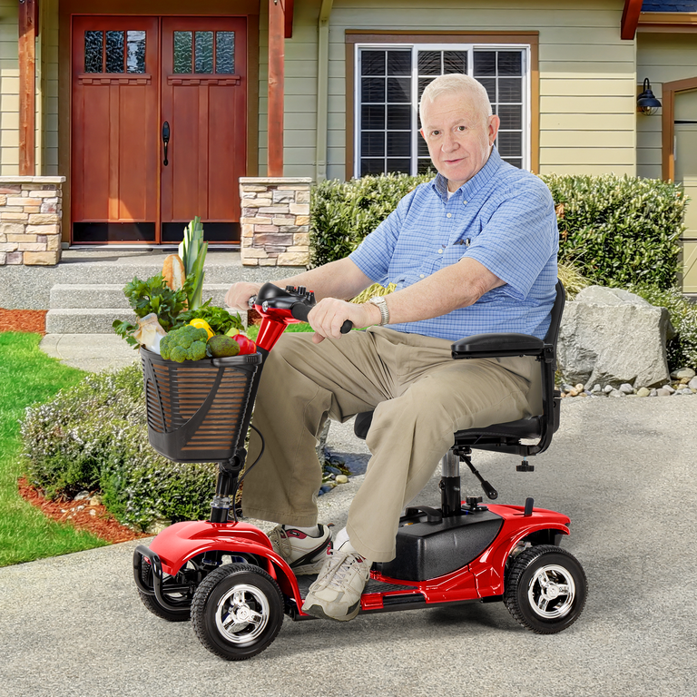 Cottinch Mobility Scooter for 4 Wheels Electric Powered Wheelchair, Best Gift for Elder, Red - Walmart.com
