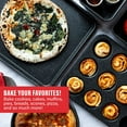 thumbnail image 6 of Granitestone Black Nonstick Bakeware Set, 5 Piece Baking Pans Set, Dishwasher Safe, No Warp & Even Heating, Oven Safe with Square & Round Baking Pan, Muffin and Loaf Pan & Baking Sheet, 6 of 9