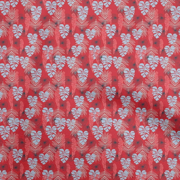 oneOone Georgette Viscose Red Fabric Tropical Sewing Craft Projects Fabric Prints By Yard 42 Inch Wide